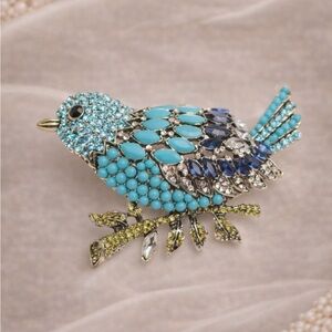 Robin Turquoise Bird Brooch